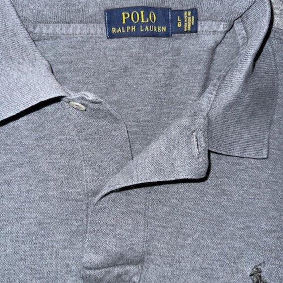 Polo Ralph Lauren Men’s Gray Cotton Polo Shirt Size Large Classic Fit Small Logo - Picture 3 of 4